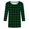 thumbnail image 4 of Meichang T-Shirts de la Saint-Patrick pour Femmes T-Shirts Chanceux Verts Trèfle Graphiques Décontractés Col Rond Manches 3/4 Coupe Ample Chemises de Vacances Saint-Patrick, 4 of 5