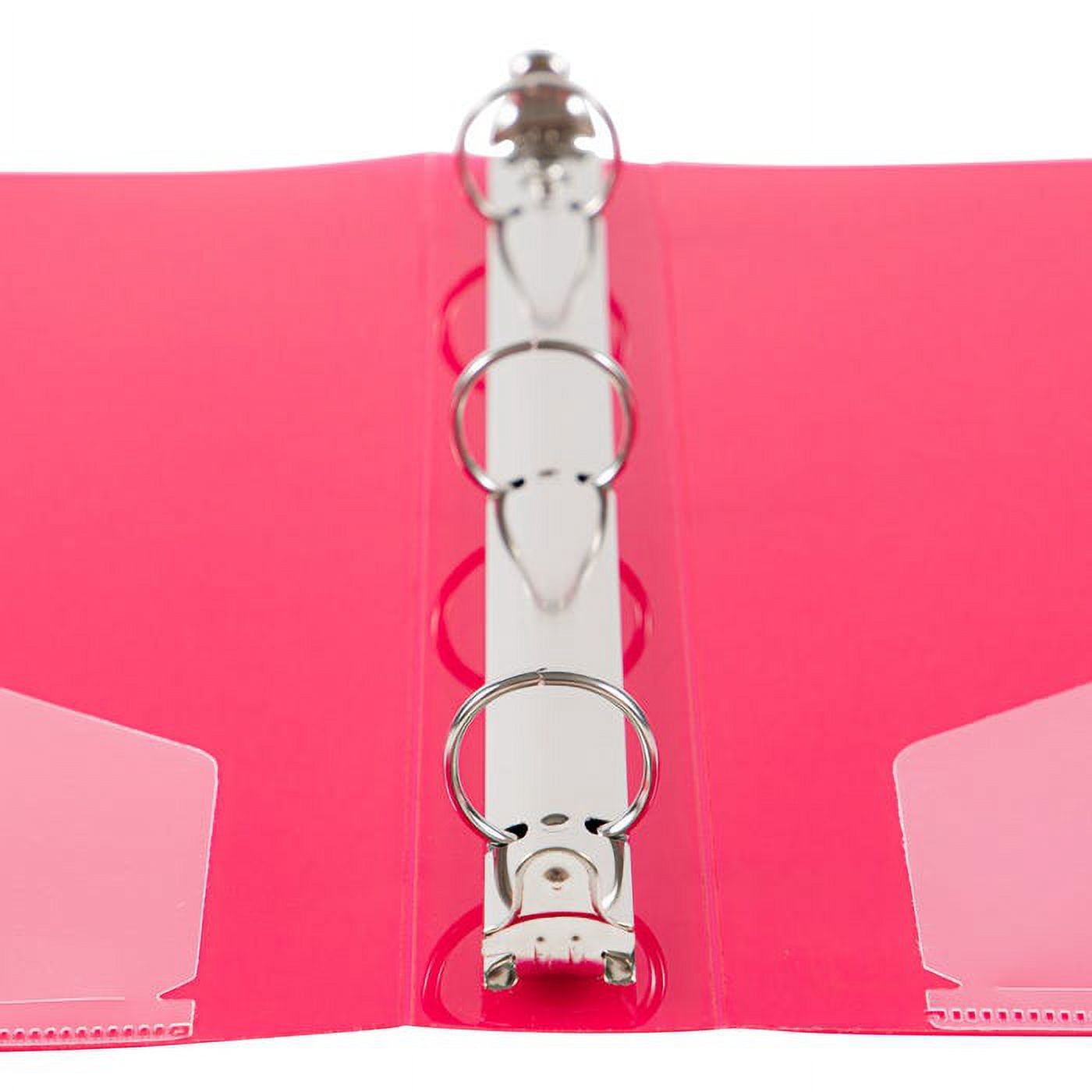 JAM Paper & Envelope Plastic Binder, 1 inch, Hot Pink, 11.5 x 10.25, 1 Pack