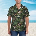 thumbnail image 2 of Logiee Mallard Ducks And Water Print Mens Hawaiian Shirts,Loose-Fit Short Sleeve Button Down Tropical Aloha Beach Shirt,Summer Vacation Wedding Tops,Small, 2 of 7