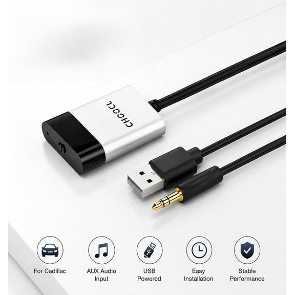 Car Bluetooth Adapter Compatible for 2008-2012 Cadillac CTS/CTSHigh-Resolution Audio Bluetooth Receiver iPod Music Sourse
