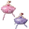 2pcs helium with ballerina figure for girls and
