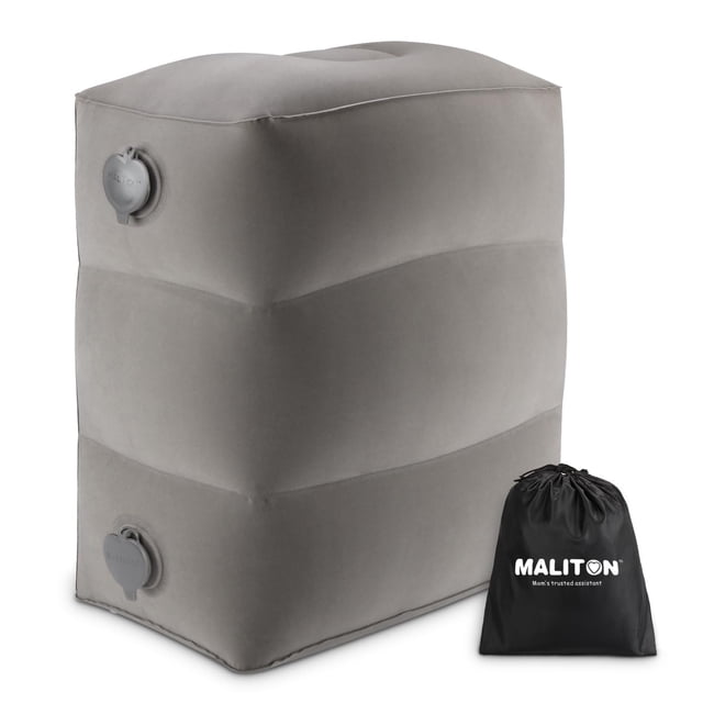 Almohada inflable de viaje para reposapiés, color gris Maliton, paquete de 1
