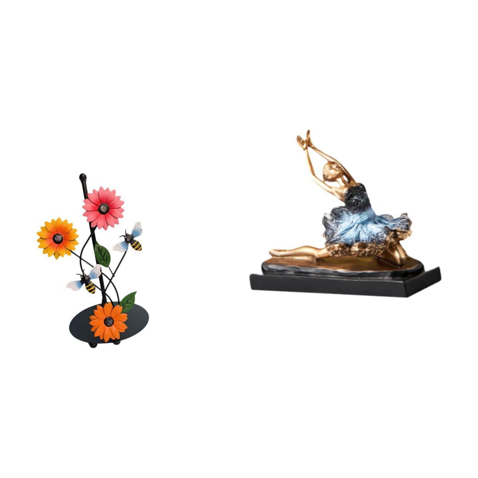 Fiocias Toilet Paper Holder with Paper Towel Holder Countertop Kitchen Roll Holders Standing Paper Towel Ballet Dancer Statue Iron Resin Material Suitable for
