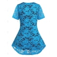 thumbnail image 3 of Camiseta Transparente de Encaje Floral de Talla Grande Rosegal  Camisetas tallas grandes, 3 of 5