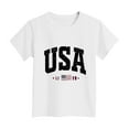 thumbnail image 4 of Girls T-Shirt 2-14 Years American Flag Patriotic Print 4th of July Independence Day Outfit Casual Summer Tee Soft Versatile Classic Modern Cute(7-8 Years,A122-White), 4 of 4