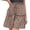 Brown, variant on IROINNID Empire Waist Mid Skirts For Women Fashion Casual Ruffles A-Line Pleated Lace Up Bandage Print Skirt