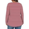thumbnail image 3 of Womens Plus Size Tops, Long Sleeve Shirts for Women Fall Lightweigth Casual Striped Printed Crewneck Dressy Blouses, 3 of 5