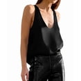 thumbnail image 3 of Womens Summer U Neck Satin Sleeveless Casual Tank Tops Black S, 3 of 7