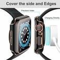 thumbnail image 4 of CIRUTVAL PC Glass+Cover for Apple Watch Case 38mm 42mm 44mm 40mm 41mm 45mm,Bumper+Screen Protector for Apple Watch Series 3 4 5 6 SE 7 - black rose, 4 of 6