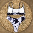 thumbnail image 6 of Hinvhai Swimsuits for Women,Women Tie-dye Pattern Top with Panty Bikini Set Two Piece Swimwear Black L(L), 6 of 8