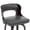 Gray, variant on ClinQ 26 inch Swivel Bar Stools Set of 3, Counter Height Bar Chairs with Walnut Legs and Silver Ring Footrest, Upholstered Faux Leather, Black