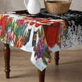 thumbnail image 4 of Black Christmas Table Cloth Waterproof Tablecloths, Xmas Snowman Santa Elk Winter Snowflake Tablecloth Dining Table Cover for Kitchen Party Tabletop Outdoor, Square Tablecloth 54x54 Inch, 4 of 9