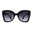 thumbnail image 2 of Womens Thick Plastic Mod Oversize Horn Butterfly Fashion Sunglasses Black Smoke, 2 of 4