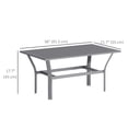 thumbnail image 3 of Outsunny Metal Outdoor Coffee Table, Outdoor Side Table, Dark Grey, 3 of 10