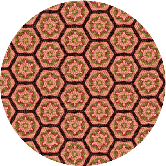 Ahgly Company Machine Washable Indoor Round Transitional Tomato Red Area Rugs, 8' Round