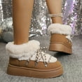 thumbnail image 5 of Npasoilc Snow Boots for Women,Winter Boots with Lace up Ankle Boots,Fluff Boots with Fleece,and Fur-Lined Casual Short Boots., 5 of 9