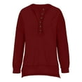thumbnail image 4 of Futezty Women Oversized Sweatshirt Casual Long Sleeve Button Henley Neck Pullover Tops Outfits, 4 of 5