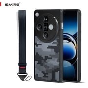 IBMRS Para oppo find x7 ultra case , Translúcido Matte Back Slim Shockproof Phone Cover (Camo Black)
