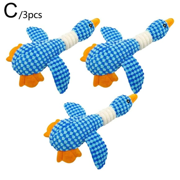 3pcs blue dog toy plush chew-resistant sleeping companion sound puppy boredom relief artifact golden retriever corgi dog pet supplies