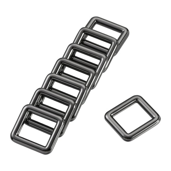 Unique Bargains 19x15mm Rectangle Buckles Zinc Alloy Black 8Pack