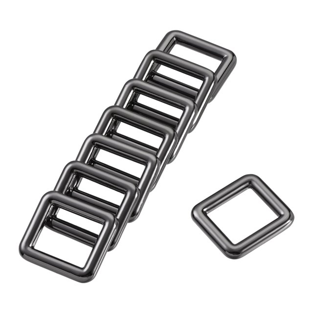 Unique Bargains 19x15mm Rectangle Buckles Zinc Alloy Black 8Pack