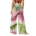 thumbnail image 3 of Pantalones de playa de gasa ligeros para mujer con protección solar, pantalones anchos de estilo bohemio estampados, blusa para mujer, 3 of 7