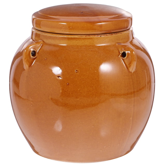 MasteelfCA Pot à Cornichons en Céramique Bouteille en Céramique Scellée Pot à Miel Rétro Pot de Rangement Multigrains