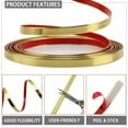 thumbnail image 3 of Glossy Gold Peel and Stick PVC Molding Trim, Flexible DIY Wall Accent Strip for Mirror Frame, Cabinet, Edges & Borders and Tiles (394''L x 1.6''W), 3 of 8