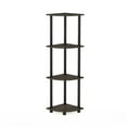 thumbnail image 3 of Furinno TURN-N-TUBE Wood 4-Tier Corner Display Rack in Dark Brown Grain/Black, 3 of 8
