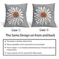 thumbnail image 6 of Orange White Daisy Pillow Covers 18x18 Set of 2 Spring Summer Gray Colored Decorative Throw Pillows Outdoor Modern Art Flower Pillowcase Square Linen Cushion Case for Home Sofa Couch Bed, 6 of 6