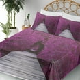 thumbnail image 4 of Ambesonne Nature Fitted & Top Sheet Set with Shams, Spring Landscape Floral, Purple Grey, 4 of 7