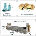 thumbnail image 2 of Living Room Table Centerpieces-Besuerte Rustic Decorative Thankful Wood Tray,with Rose Bouquet Flower for Home,Coffee Table Dining Room,Kitchen,New Home Housewarming Gift【3 Blue Jars 】, 2 of 12