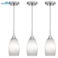 thumbnail image 2 of Lámpara colgante de vidrio Viinew Mini, paquete de 3 unidades, blanca, para cocina, 2 of 9