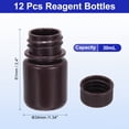 thumbnail image 2 of Unique Bargains 12 Pcs Bouteilles de Réactif 30ml, Bouteilles Rondes à Grand Ouverture avec Bouchon à Vis Marron, 2 of 6