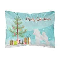 Carolines Treasures BB2963PW1216 Bichon Frise Merry Christmas Tree Canvas Fabric Decorative Pillow, 12H x16W, multicolor