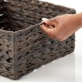 thumbnail image 5 of mDesign Woven Farmhouse Pantry Food Storage Bin Basket Box, 3 Pack, Dark Brown, 5 of 8