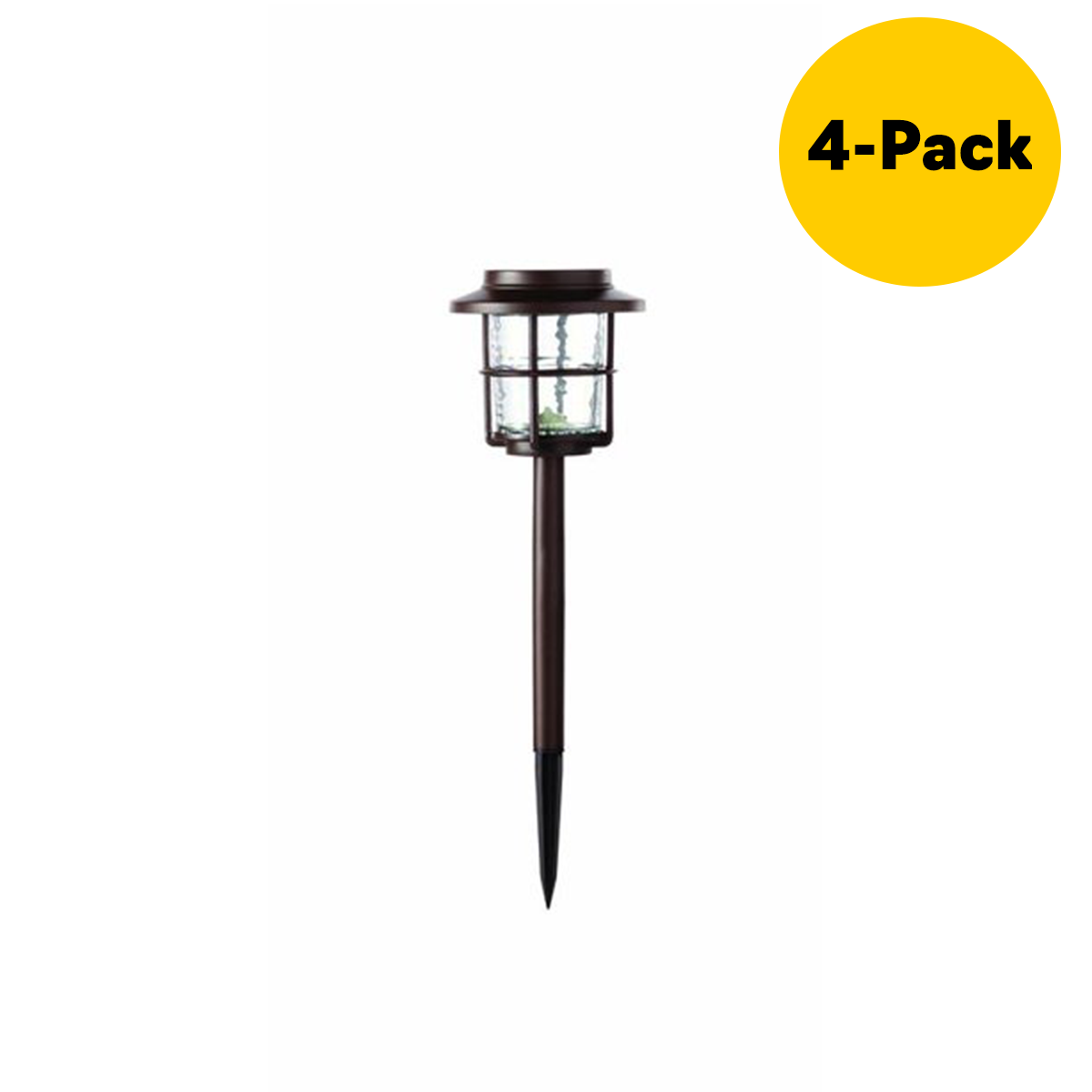 Deck Impressions Mariner Solar Path Light with Vintage Water Glass Lens, 4Pack