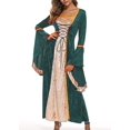 thumbnail image 2 of Renaissance Dress for Women, Medieval Lace Up Maxi Gown, Cosplay Costume for Halloween and Ren Faire, 2 of 7