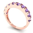 thumbnail image 2 of 1 ctw Wedding Band for Women - 14K Rose Gold Simulated Alexandrite Stackable Eternity Ring, 2 of 6