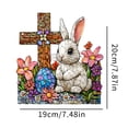 thumbnail image 3 of Binwennn Hummingbird Stained Glass Panel Alabaster Eggs Decorative Easter Bunny Hanging Door Sign Acrylic Rabbit Decoration For Shop Home Party Garden, 3 of 8