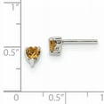 thumbnail image 2 of Sterling Silver 4mm Heart Citrine Post Earrings QBE27NOV (4.5mm X 4.5mm), 2 of 2