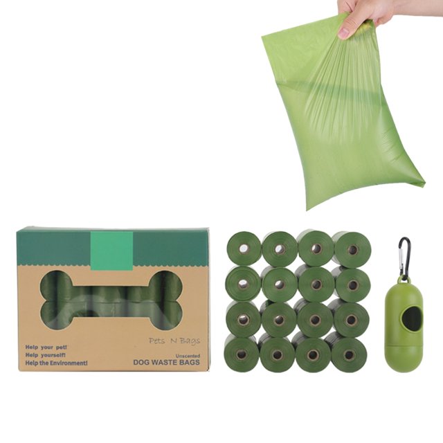 Biodegradable Dog Poop Bags With One Dispenser Thicken And Earth Friendly Dog Poop Bag Holder (Scented)