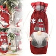 thumbnail image 2 of THLKIF Christmas Wine Bottle Gift Bags, Reusable Drawstring Bags with 3D Doll Designs, Merry Christmas Themed Decor for Holiday Parties, Festive Gift Giving, 2 of 9