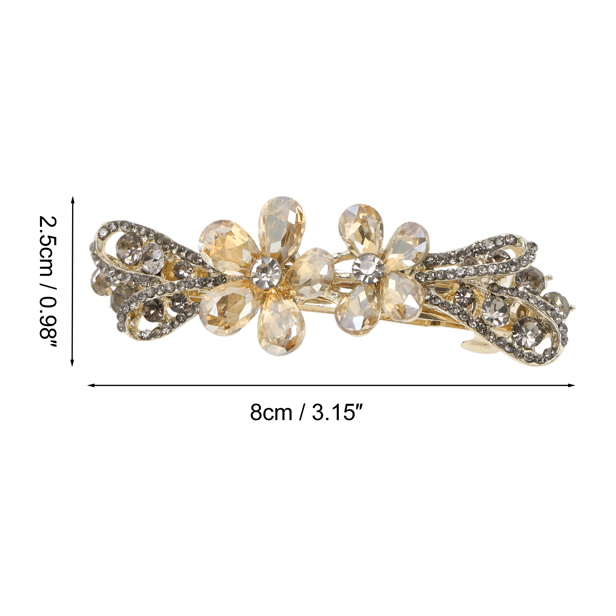 Unique Bargains Flower Hair Barrettes 1 Pc Special Occasions Champagne