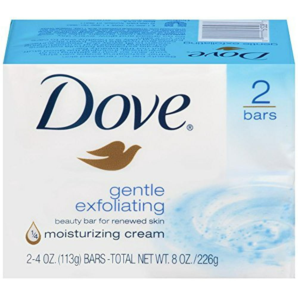 4 Pack Dove Gentle Exfoliating Beauty Bars White 8.40oz 2 Bars Each