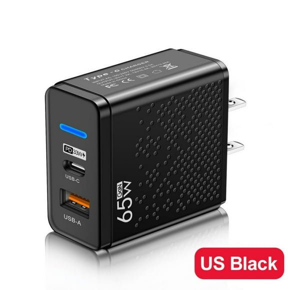 65w Usb Charger Fast Charging Plug Pd Qc 3.0 Type C Charging Adapter Compatible For Iphone Ipad Tablet black US Plug