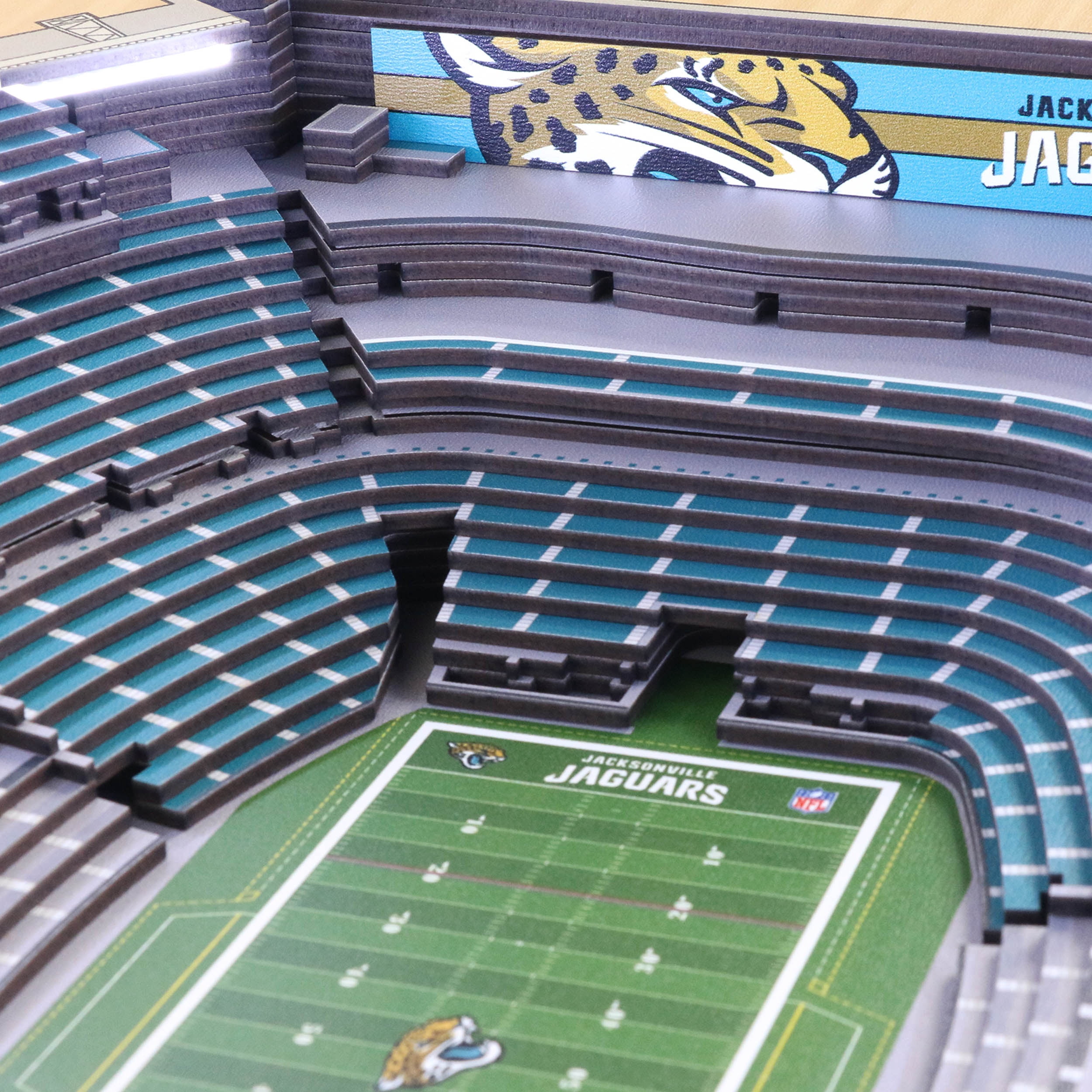 Jacksonville Jaguars 25-Layer StadiumViews Lighted End Table
