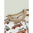 thumbnail image 5 of hirigin Baby Boys 2Pcs Summer Outfits, Short Sleeve Truck Print T-Shirt + Knot Front Shorts Set, 5 of 9