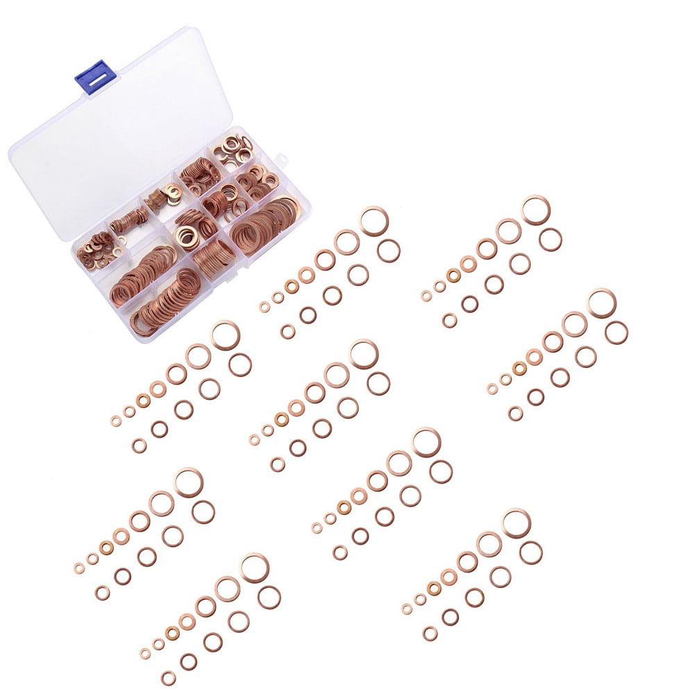 280pcs Set Car Drain Bolt Crush Washer Copper Oil Plug Gasket Seal Ring