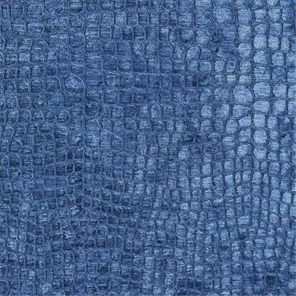 Designer Fabrics  54 in. Wide Blue Textured Alligator Shiny Woven Velvet Upholstery Fabric